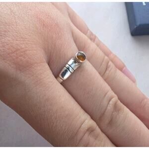 Genuine Baltic Amber Sterling Silver Ring 925 Tested Size 7 Minimalist Vintage